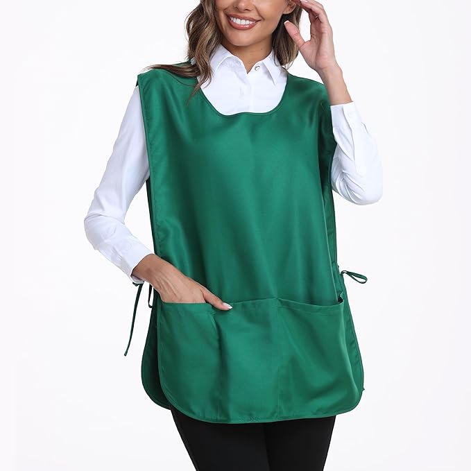 Xeoxarel Unisex Cobbler Apron with 3 Pockets, Adjustable Drawstring Waist, Professional Lightweight for Kitchen Salon Garden
