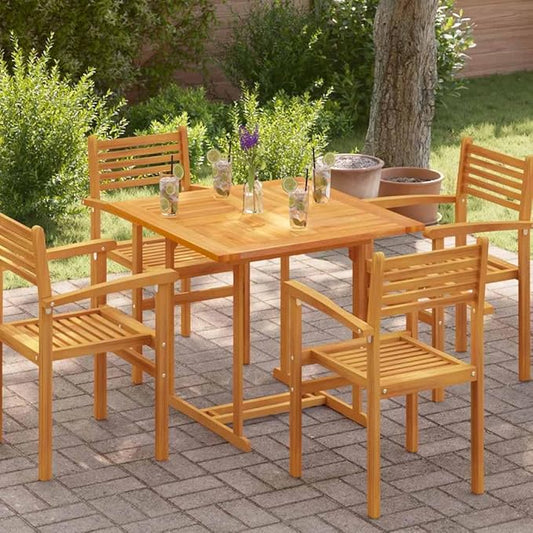 35.4 x 35.4 in Solid Teak Wood Square Tabletop Butcher Block Countertop for Custom Desk Bar Dining Outdoor Indoor Cafe Kitchen Rustic Brown