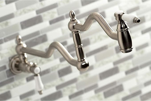 Kingston Brass KS2108BPL Bel Air Wall Mount Pot Filler, Brushed Nickel