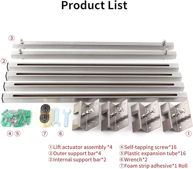 CPT-4 Undermount Sink Supports Brackets Adjustable Stainless Steel Installation Kit for Heavy Duty Undermount Kitchen Sink (47-63 inches(119-160cm))