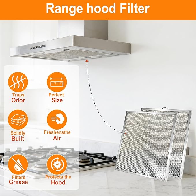 Stove Hood Vent Filter 11-1/4" x 11-3/4" BPQTAF S99010316 Compatible with Broan Range Hood Filter Replacement - 1 Pack
