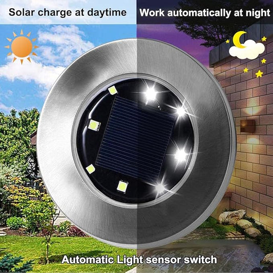 4.6 Inch Diameter Solar Ground Lights, Waterproof Solar Garden Lights, Outdoor Garden Waterproof Bright in-Ground Light, Landscape Lighting for Pathway,Yard,Lawn,Patio,Walkway (12 Pack White Light)