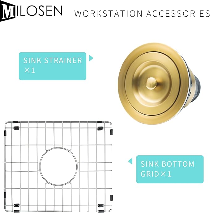 MILOSEN White Undermount Bar Sink, 15×17 Inch Small White Wet Bar or Prep Sink, 9 Inch Deep Granite Composite Outdoor Single Bowl Basin with Accessories, Small Quartz Sinks