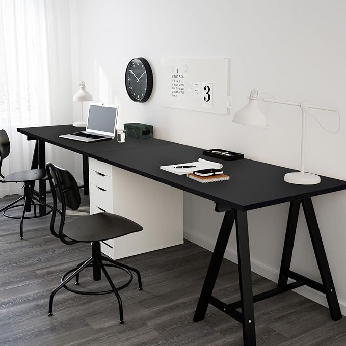 Kaboon 48x18 inches Tabletop, Solid One-Piece Desktop for Sit Stand Desk, Double Desks, L Desk DIY,Wood Countertop Home or Commercial Use,1 inch Thick, Solid Black