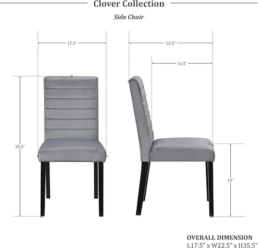 Lexicon Clover Dining Chair (Set of 2), Gray