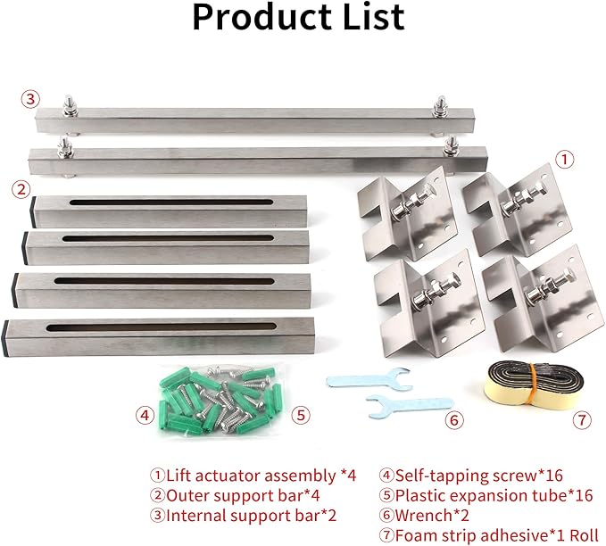 CPT-4 Undermount Sink Supports Brackets Adjustable Stainless Steel Installation Kit for Heavy Duty Undermount Kitchen Sink (20-31.5 inches(51-80cm))
