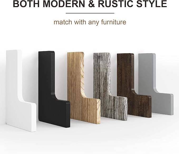 fuqing Floating Corner Shelves, Wall Shelf Set of 3, Shelves for Wall Storage, Solid Wood Shelves for Storage, Wall Mount Wooden Display Shelf for Bathroom Bedroom Kitchen Garage, Carbonized Black