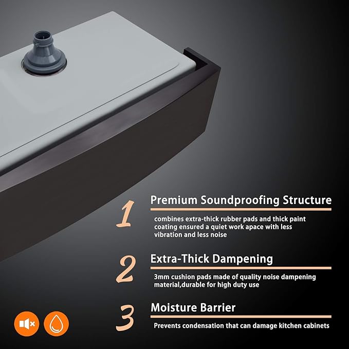 Farmhouse Sink, 33 x 22 Inch Undermount Black Stainless Steel Apron Front Single Bowl 10 Inch Deep Workstation Sink with Cutting Board
