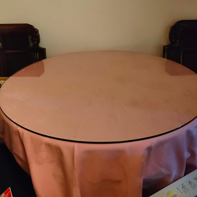 46" Round Tempered Glass Table Top, Clear Surface Flat Polished Edge for Furniture Protection Patio Dining Coffee End Tables (46 inch)