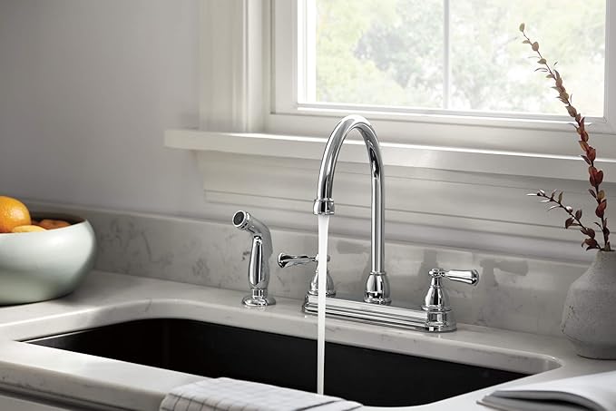 Peerless P2865LF Elmhurst Two-Handle Kitchen Faucet with Spray Deck-Mount, Chrome