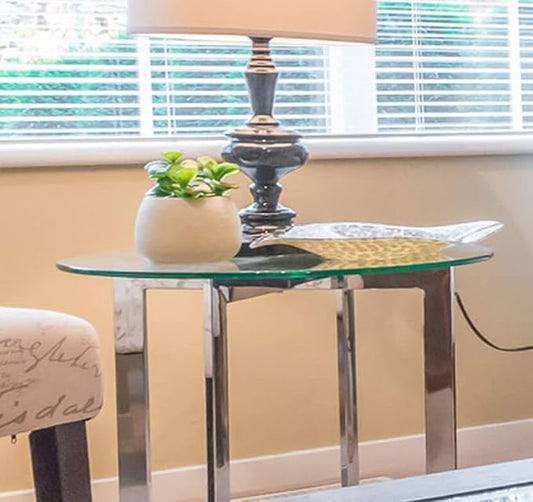 23" Inch Round Glass Table Top 1/2" Thick Tempered Beveled Edge by Fab Glass and Mirror