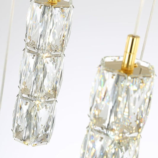 ykolupty H78 Pendant Lights Kitchen Island 6-Lights Pendant Chandelier for Dining Room Hallway Stairwell,LED Dimmable 2700K-6000K (Gold Chandelier)