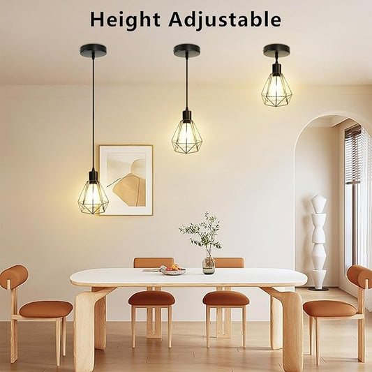 LTBLIGHT Black Pendant Light, Modern Single Pendant Light Fixture with 1.2m Cord, Metal Hanging Lights with E26 Socket for Kitchen Island Dining Room Entryway Hallway-1 Pack