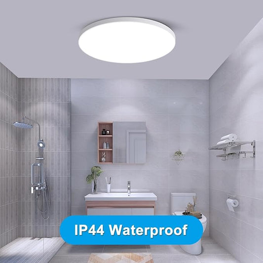 CHENBEN LED Flush Mount Ceiling Light Fixture,24W IP44 Shower Ceiling Light 11 Inch Waterproof Lights for Shower,7200K 2800LM Super Bright Kitchen Lighting Fixtures Ceiling for Bathroom Bedroom