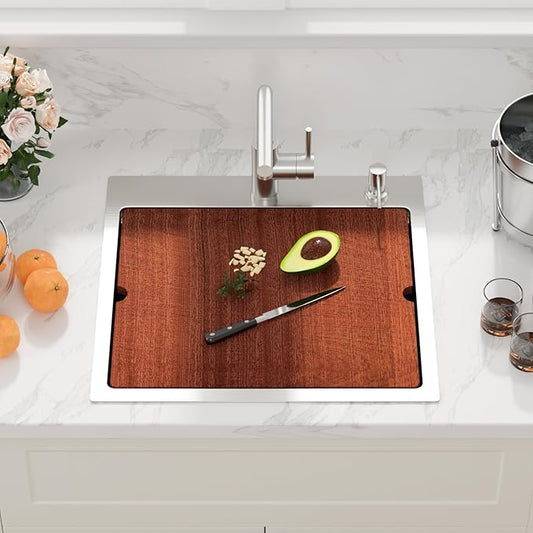 Sarlai Outdoor Kitchen Sink - 21 Inch Drop Bar RV Sink with Pull-out Faucet Drop In Workstation 21 x 20 Topmount Stainless Steel 16 Gauge Single Bowl Bar Prep Outdoor Sinks Basin