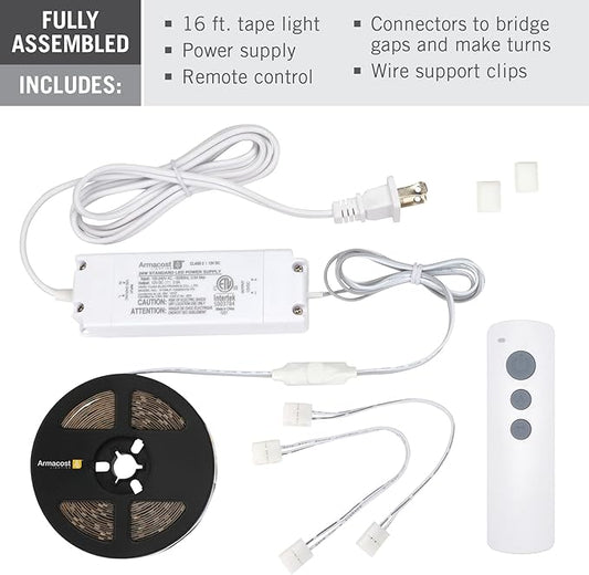 Armacost Lighting RibbonFlex PRO+ 12V 3000K Soft White LED Strip Light Kit 142131