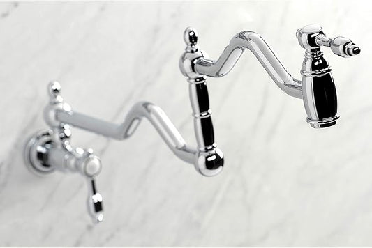 Kingston Brass KS2101TAL Tudor Wall Mount Pot Filler, Polished Chrome