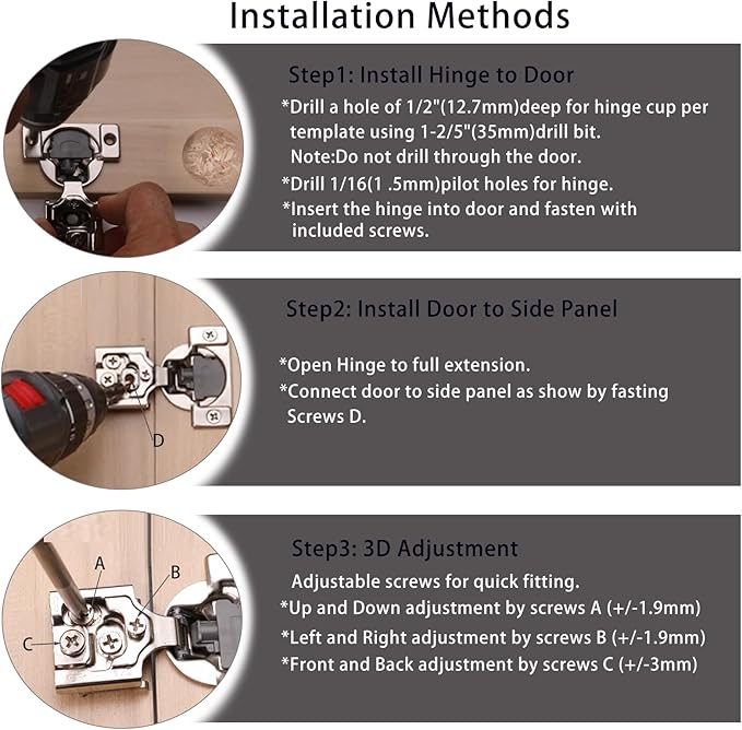 1/2 Inch Overlay Soft Close Cabinet Hinges, 2 Pack Slow Soft Close Hinges for Kitchen Cabinets Satin Nickel Hidden Self Closing Kitchen Cabinet Hinges