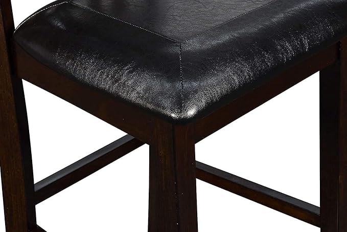 New Classic Furniture Gia 3-Piece Drop Leaf Counter Table Set with 2 Chairs, 42-Inch, Ebony