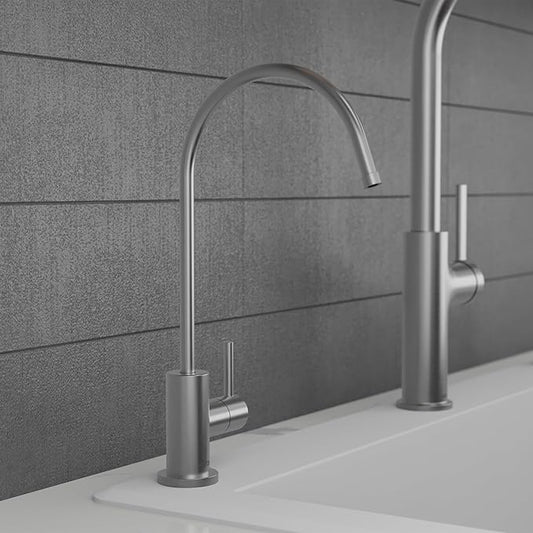 Karran Kestrel Spot-Free Stainless Steel Beverage Faucet 100% Lead-Free Brass, RO/Filtration System Ready, 360ยฐ High-Arc Spout, Fingerprint Resistant Finish, Compact Design
