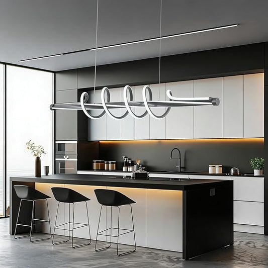 Modern Chandelier,Dimmable Modern Led Pendant Light for Dining Room,Gold Chandelier Light Fixture Modern Dining Room Light Light Fixture over Table,Color Changing Kitchen Island Lighting via Remote
