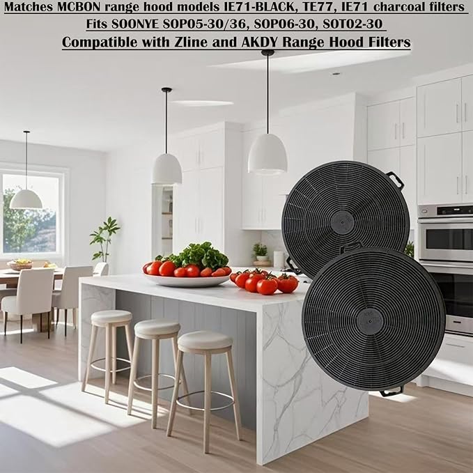 8 Pack CF1 Range Hood Carbon Filters Compatible for Zline KB-36 KB-30 KE-30 IE77 Models-Also Fits Other Zline Models,Excludes 587 597 9597 See Description