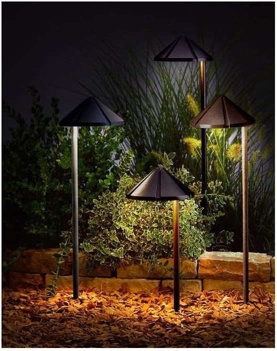 Kichler 15315BKT Six Groove Path & Spread 1-Light 12V, Textured Black