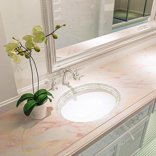 Art3d 17.71" x 78.74" (Pack of 1) Contact Paper, Pink Marble