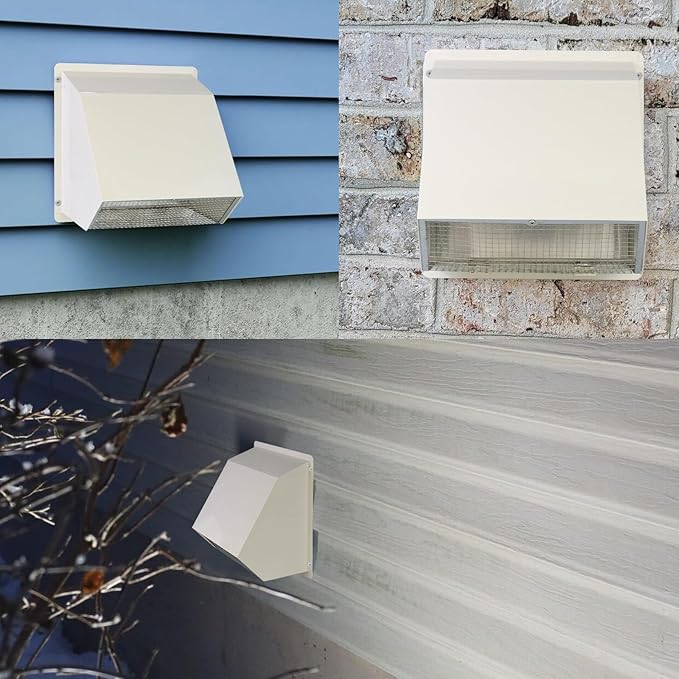 5 Inch Hooded Wall Vent with Screen and Damper,5" Vent Hood Wall Exhaust Vent Cover,Dryer Vent Cover Outside,5"Vent Cover Exterior Wall Vent Cap for Range Hood Kitchen Air Ventilation,Galvanized Steel