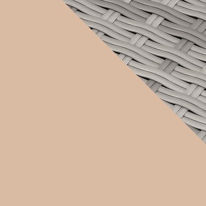 Patio Furniture Set, 7-Piece Outdoor Sectional Couch with Coffee Table & Thick Cushions, Outdoor Wicker Conversation Set for Backyard, Poolside, Garden (Grey White-Camel, 7 Piece-Single)