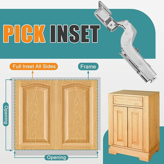 HBL' 10 Pack Soft Close Cabinet Hinges European Kitchen Cabinet Hinges for Frameless Cabinet Door, 35MM Quick Release Cup Hinges, 110ยฐ Inset, 3D Adjustable and Slow Close Hinges