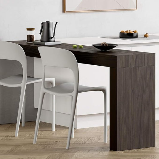 Mobili Fiver, Evolution Dining Table with One Leg 70.9 x 15.7 in, Dark Walnut, for 3 People, Modern Dining Table for Kitchen, Italian Furniture