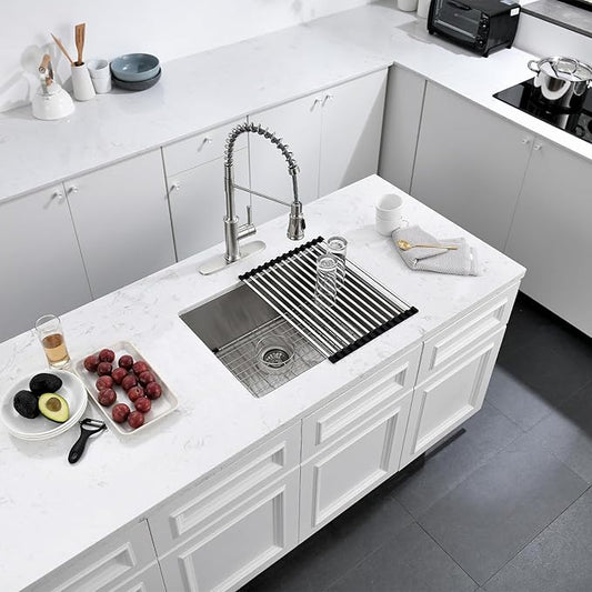 Undermount Kitchen Sink, 21 x 18 x 10 Inch Single Bowl Sink 16 Gauge T-304 Stainless Steel Kitchen Sinks with Accessories