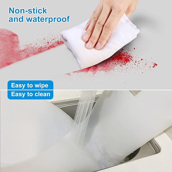 AEECHY Silicone Mats for Kitchen Counter 27.5 x 16.5 Inch, 2mm Thick – Multipurpose Silicone Mat Thick Heat Resistant Mat Shipped Rolled Up Kitchen Counter Mat Nonslip Silicone Mats, Translucent