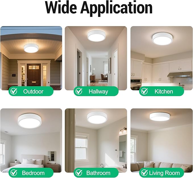 11" Modern LED Ceiling Light, White Flush Mount Ceiling with 5CCT 2700K-5000K, Dimmable LED Light Fixtures Ceiling Mount for Kitchen Bathroom Bedroom Hallway, 2 Packs