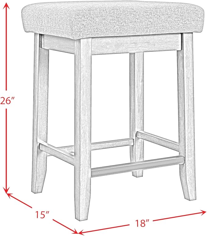 Picket House Furnishings Veronica Kitchen Island 2 Counter Stools - Grey/Walnut