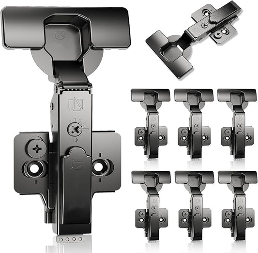 8 Pack Soft Close Cabinet Hinges for Kitchen Frameless Full Overlay Cabinets Self-Closing Concealed Hinge 110° 4D Adjustment Speed Control Ideal for Upgrading Cabinet Doors and Drawers