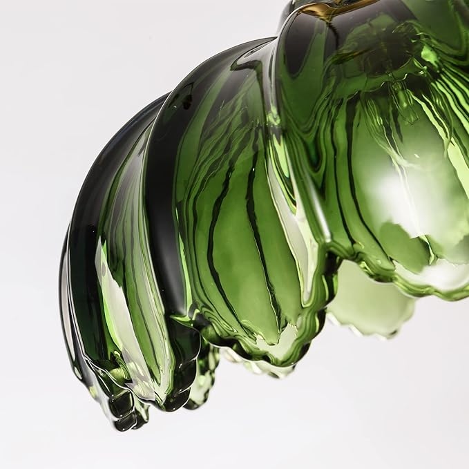 Glass Pendant Lights Kitchen Island, Vintage Pendant Light Fixtures Green Dining Room Light Fixtures Over Table, Pendant Lighting for Kitchen Island, Schoolhouse, Entryway, Foyer, E26
