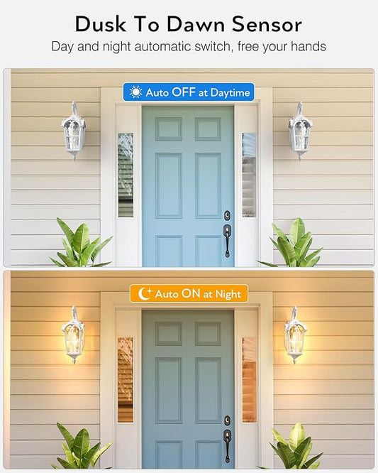 VIANIS White Porch Lights Outdoor, Outside Dusk to Dawn Light Fixtures Wall Mount, Exterior Lighting for House with Ripple Glass, Lantern Fixture for Patio Garage Front Coach, Anti-Rust Waterproof