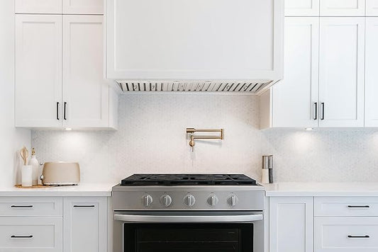 Hauslane Range Hood Insert 36 inch,Stainless Steel Built-In Range Hood with 3-SPEED Dual Control Knobs,Dishwasher-safe baffle filters,GU10 LED bulbs,6" Round Duct for Vented or Ductless