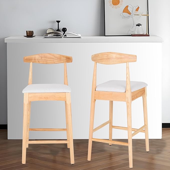 Mid-Century Modern Design 24" Counter Stools,Upholstered Counter Stools with Legs for Kitchen Island,Dining Room,for Living Room