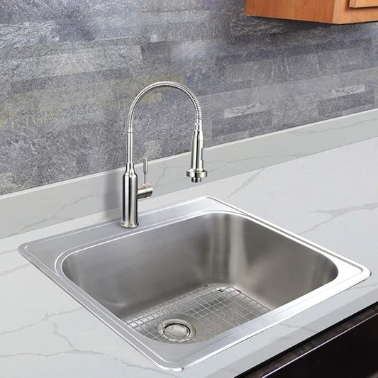 Transolid MTSB252212-1 Meridian Stainless Steel 25-in x 22-in x 12-in Laundry/Utility Sink with 1-Hole in Brushed Finish