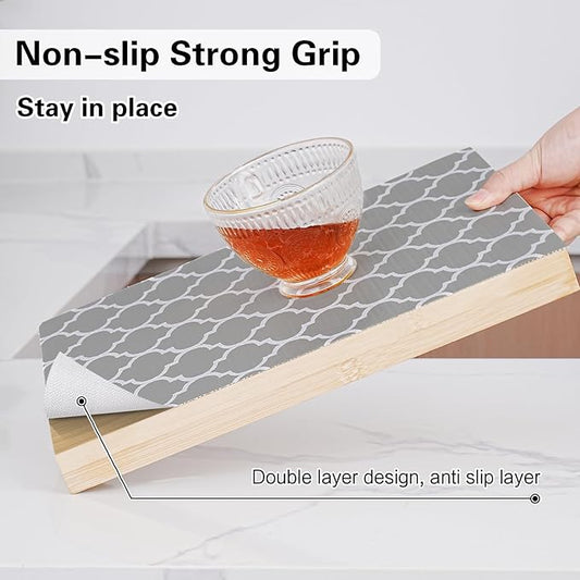 Drawer and Shelf Liner for Kitchen Cabinet,Non-Adhesive Cabinet Liner 12in x 30FT,Waterproof Shelf Paper Non-Slip Mats Cupboard Liners Contact Protect Dresser/Shelves/Table-Grey Lantern