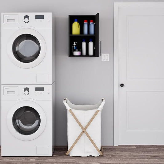 Prepac Elite 16" Stackable Wall Cabinet in Black