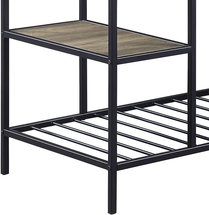 GOWE Lona Rustic Oak & Black Finish Kitchen Island