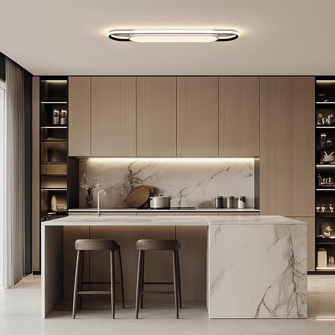 3Ft Smart LED Ceiling Lighting,50W High Brightness Linear Flush Mount Light Fixture,36.2" Dimmable Led Ceiling Lamp with Remote Control for Kitchen,Garage,Hallway,Laundry,Study Room.