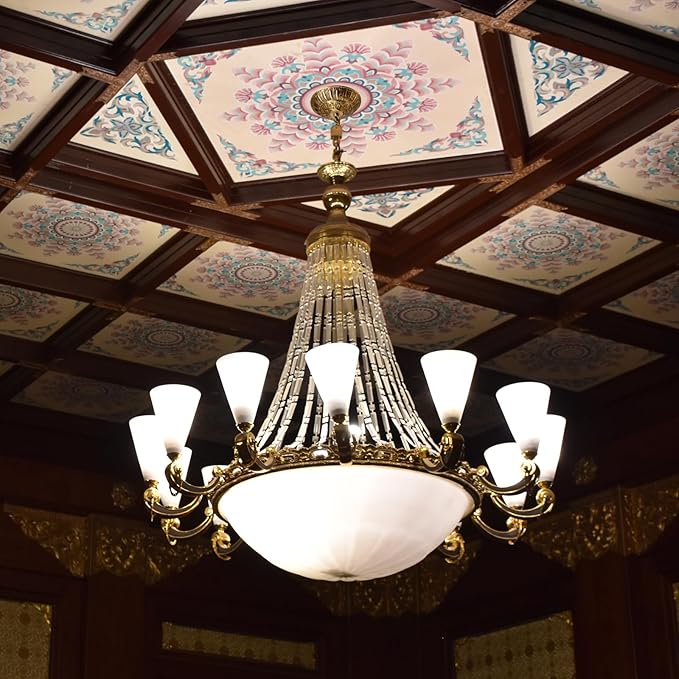 6.1'' Gold Canopy for Chandelier Pendant Light, Mounting Plate Kit for Ceiling Lights, Vintage Style