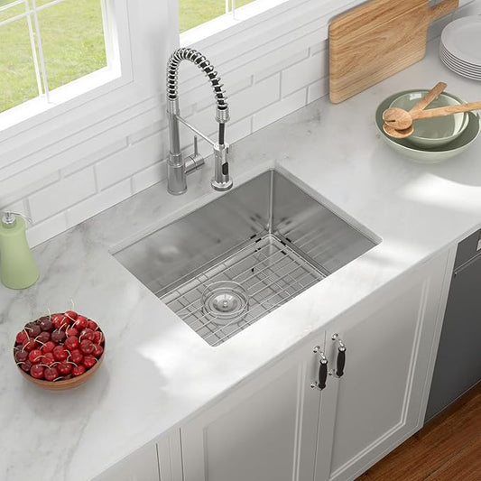 21"x18" Undermount Bar Sink, 16 Gauge Stainless Steel, Single Bowl, Under Counter, Deep Kitchen Bar Prep Sink Basin
