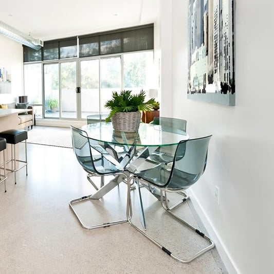 Dulles Glass 35 inch Round Glass Table Top - Tempered - 1/4" Thick Glass Surface, Safe Flat Polished, Multipurpose for Dining Table, Patio, Coffee and End Table