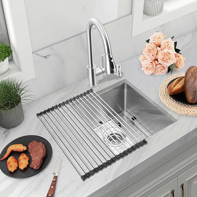 Herogo 15×17 Inch Undermount Kitchen Sink, Small Stainless Steel Deep Single Bowl Utility Sink for Rv Bar Outdoor Farmhouse Laundry Room